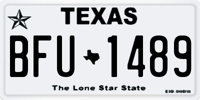 TX license plate BFU1489