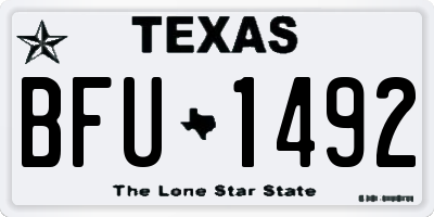 TX license plate BFU1492