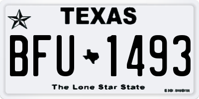 TX license plate BFU1493