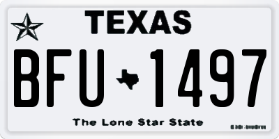 TX license plate BFU1497