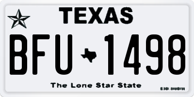 TX license plate BFU1498