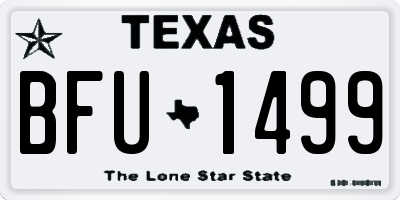 TX license plate BFU1499