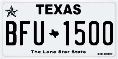 TX license plate BFU1500