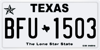 TX license plate BFU1503