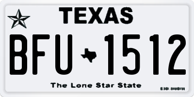 TX license plate BFU1512