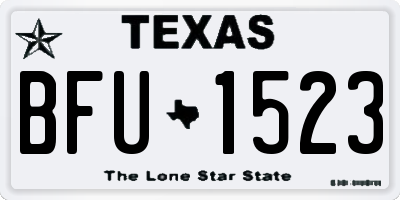 TX license plate BFU1523