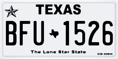 TX license plate BFU1526