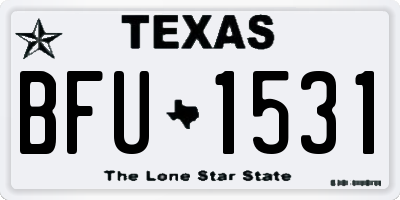 TX license plate BFU1531