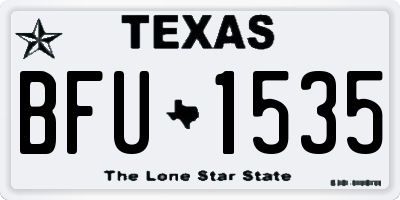 TX license plate BFU1535