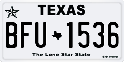 TX license plate BFU1536