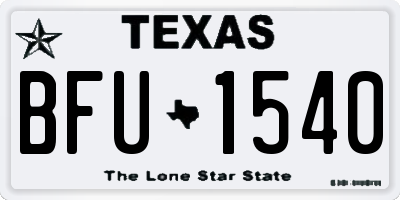 TX license plate BFU1540