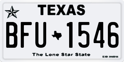 TX license plate BFU1546