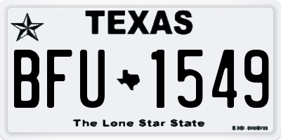 TX license plate BFU1549