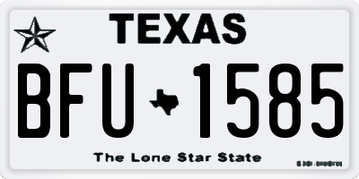 TX license plate BFU1585