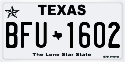 TX license plate BFU1602