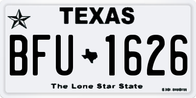 TX license plate BFU1626