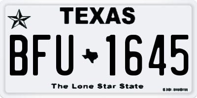 TX license plate BFU1645