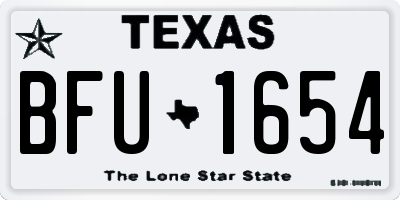 TX license plate BFU1654