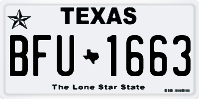TX license plate BFU1663