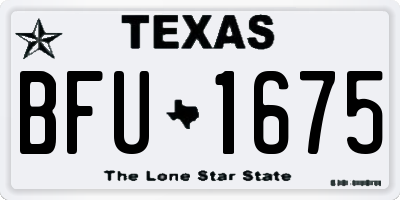 TX license plate BFU1675