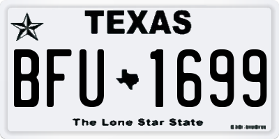 TX license plate BFU1699