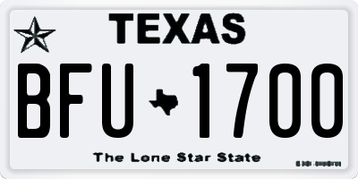 TX license plate BFU1700
