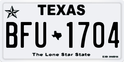 TX license plate BFU1704