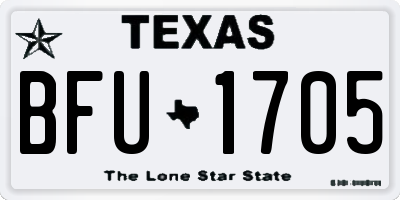 TX license plate BFU1705