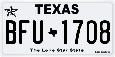 TX license plate BFU1708