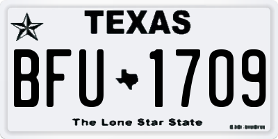 TX license plate BFU1709