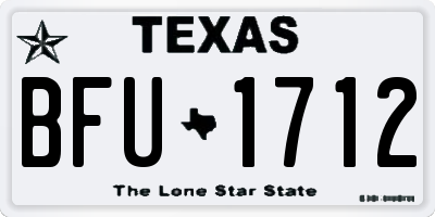TX license plate BFU1712