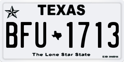 TX license plate BFU1713