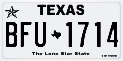 TX license plate BFU1714