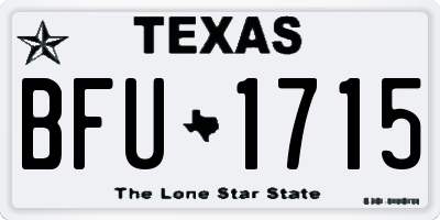 TX license plate BFU1715