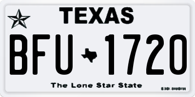 TX license plate BFU1720