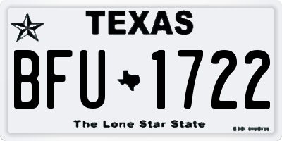 TX license plate BFU1722