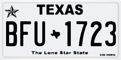 TX license plate BFU1723