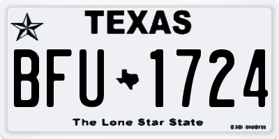 TX license plate BFU1724
