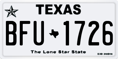 TX license plate BFU1726
