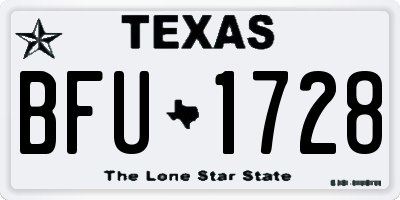TX license plate BFU1728