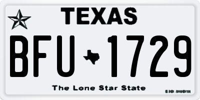 TX license plate BFU1729