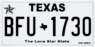 TX license plate BFU1730