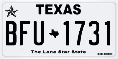 TX license plate BFU1731
