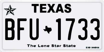 TX license plate BFU1733