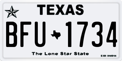 TX license plate BFU1734