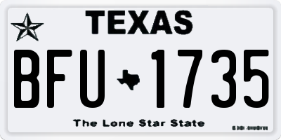 TX license plate BFU1735