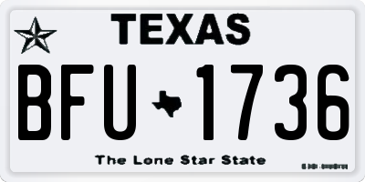 TX license plate BFU1736
