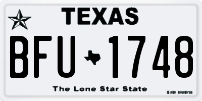 TX license plate BFU1748
