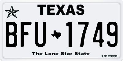TX license plate BFU1749