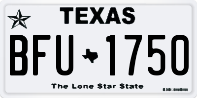 TX license plate BFU1750